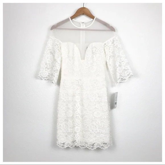 zimmermann lace black dress Hypnotic Lace Trim Mini Dress